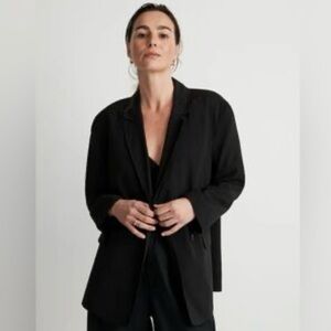 Madewell Women's Black Breezewoven Linen Blend Blazer Size XS #825